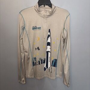 Rocket City Marathon Grey Sweatshirt 1/4 Zip Thumbholes Women's Size‎ Medium
